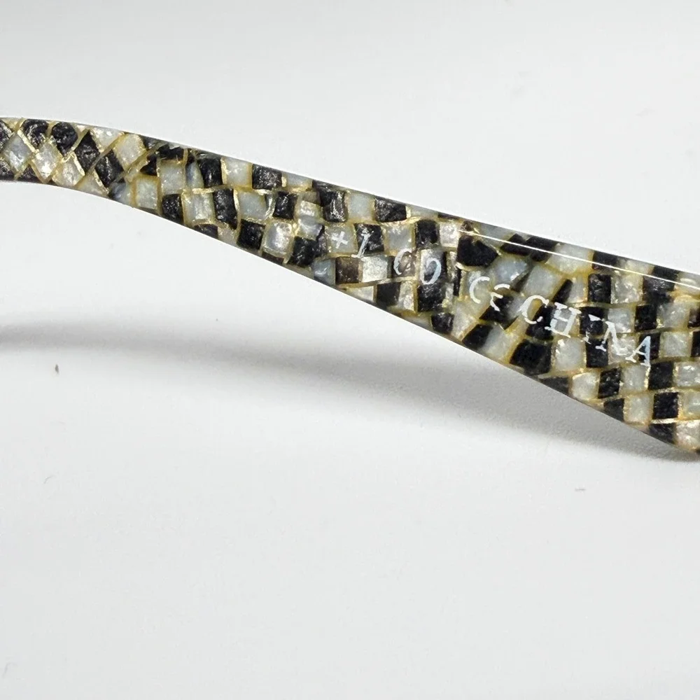 Eyebobs Sticky 2977 59 Eyeglasses Teal Tortoise Checkered Mosaic Frames Handmade